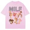 Summer Men's MILF Men, I Love Feet, Funny Meme Pattern Printed T-shirt, 100% Cotton, Casual Streetwear, Foot Fetish