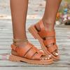New Fashion Platform Sandals Women's Belt Buckle Platform Soft Bottom Line Sandals