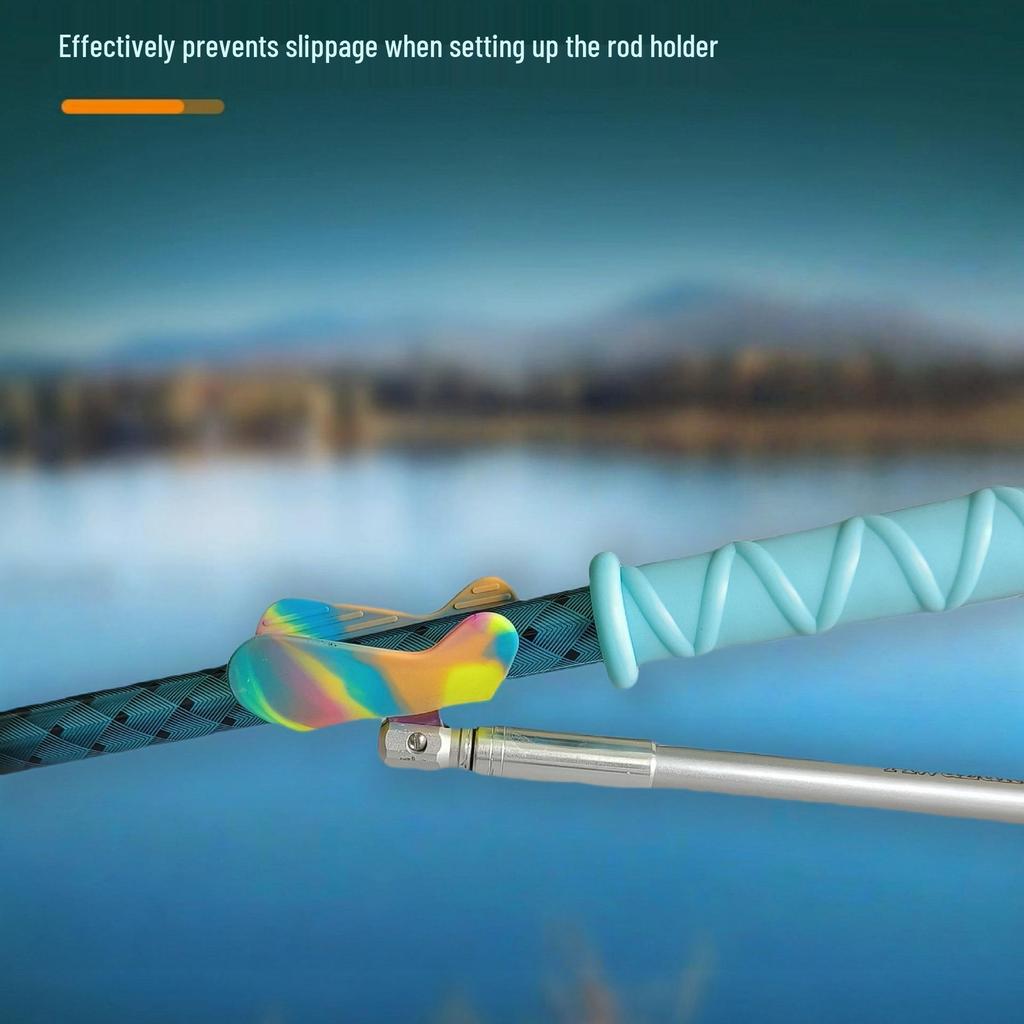 Silicone Anti-Slip Fishing Rod Handle Cover with Automatic Winding and Sweat-Absorbing Tape