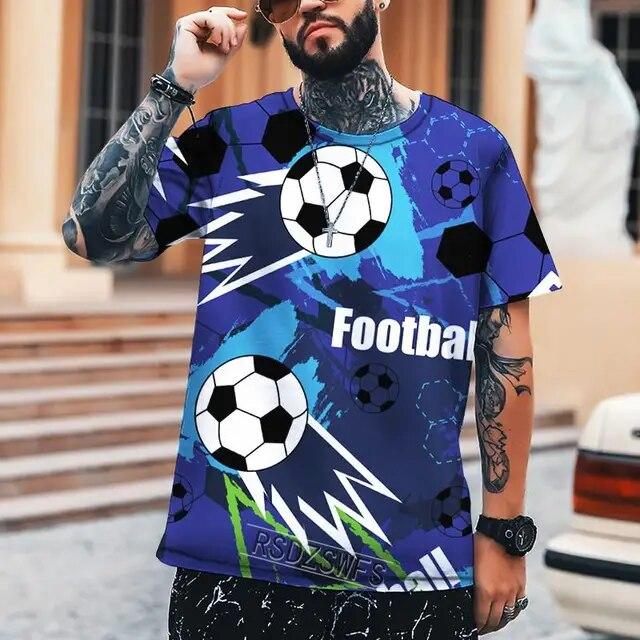 Summer Men T-Shirt Football World Cup Cool 3D Printing Round Neck T-shirt High Quality S-6XL