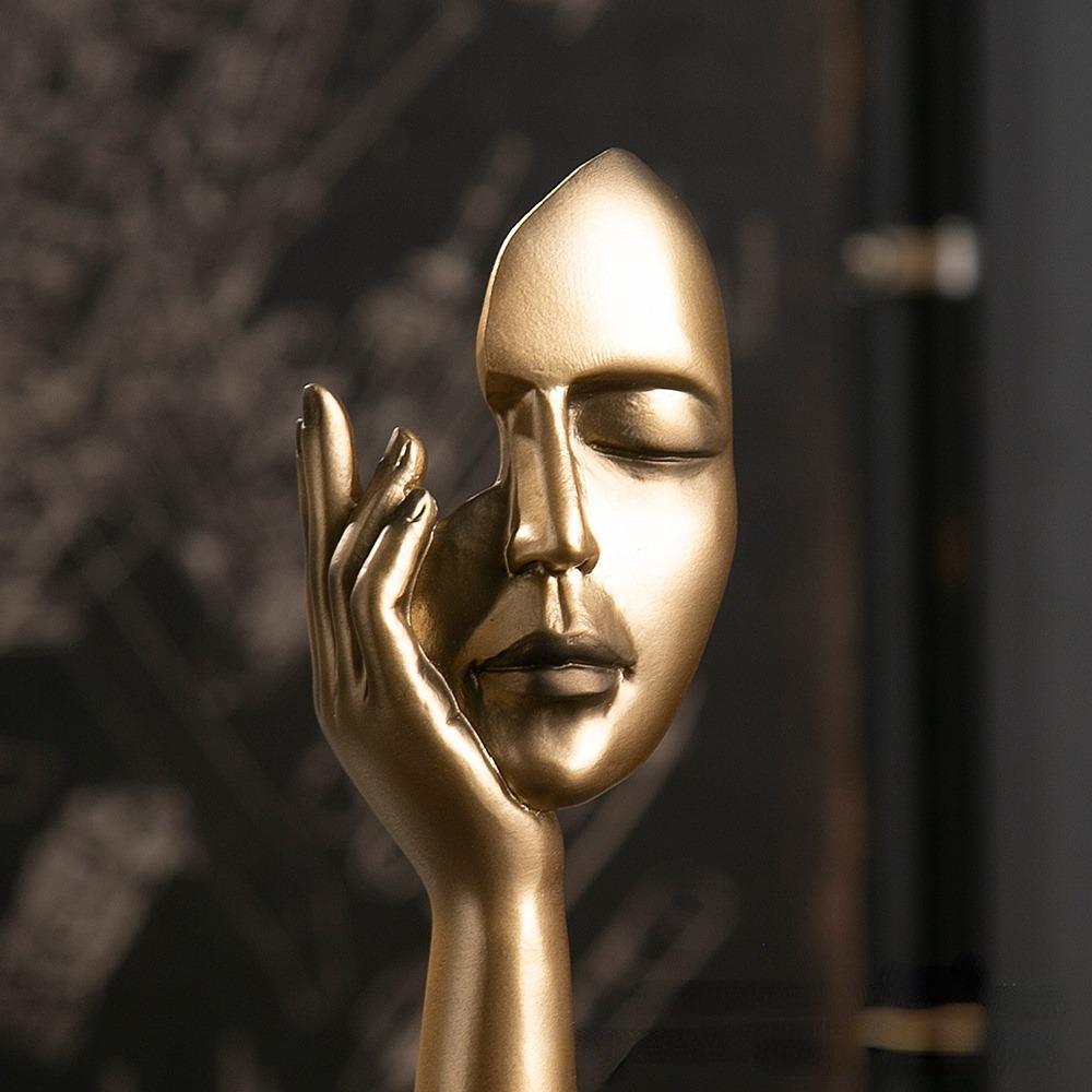 Harz Abstrakte Statue Desktop Ornament Skulptur Gesicht Charakter Luxuriöse Figuren Kunsthandwerk Büro Heimdekoration