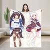 Nekopara Chocola Vanilla Blankets Fleece Textile Decor Anime Cartoon Portable Soft Throw Blankets for Bedding Outdoor Quilt