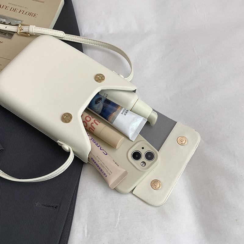 2024 Klappe Umhängetaschen Frauen Mini PU Leder Schulter Geldbörsen und Handtaschen für Mädchen Damen Telefon Einfache Solide Designer Tasche