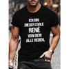 European Sizes Men'S Casual German RENE Print Short Sleeve T-Shirt - Summer Crew Neck Top