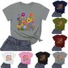T-shirt décontracté à manches courtes et col rond pour femme