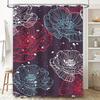Vibrant Floral Shower Curtain Poppy Print Bath Decor with Rod Pocket for Home Use in Red Blue Colors (Size180x240cm)