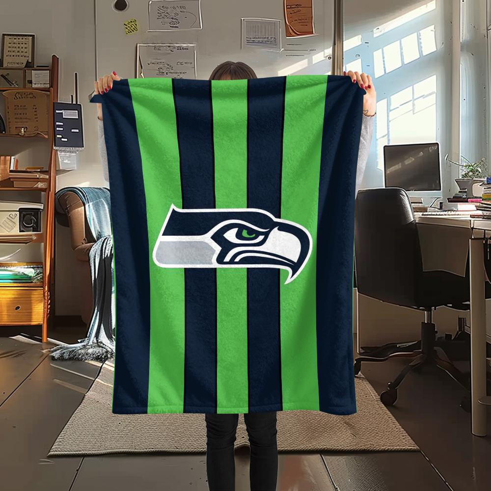 1 pièce Couverture en Flanelle Imprimée Seahawks, Haute qualité Confortable pour Toutes les Saisons, Décoration de Maison, Chaleur et Confort, Parfaite pour les Cadeaux