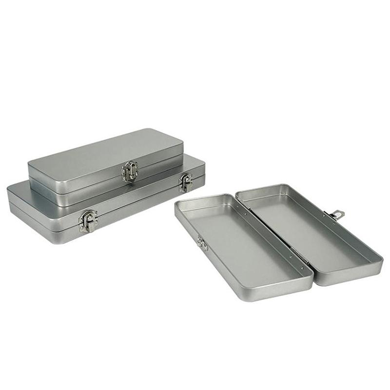 Durable Metal Rectangular Storage Box with Lid Silvery Gray for Bills Cosmetics Office Supplies Home Office Organization
