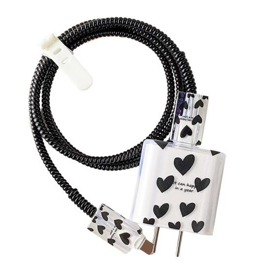 Love Pattern Charging Cable Protector for Apple 18/20W Charger Transparent