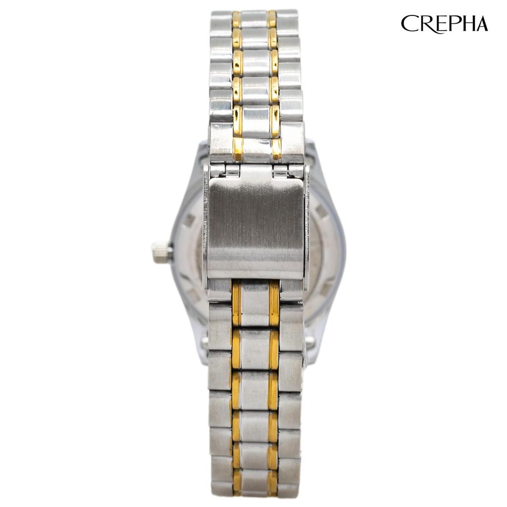 CREPHA Analog 10 ATM Water Simple Easy To Metal 14mm Band Suitable for High School and Junior High School White (Klepha) Women's Watch, Resistant,