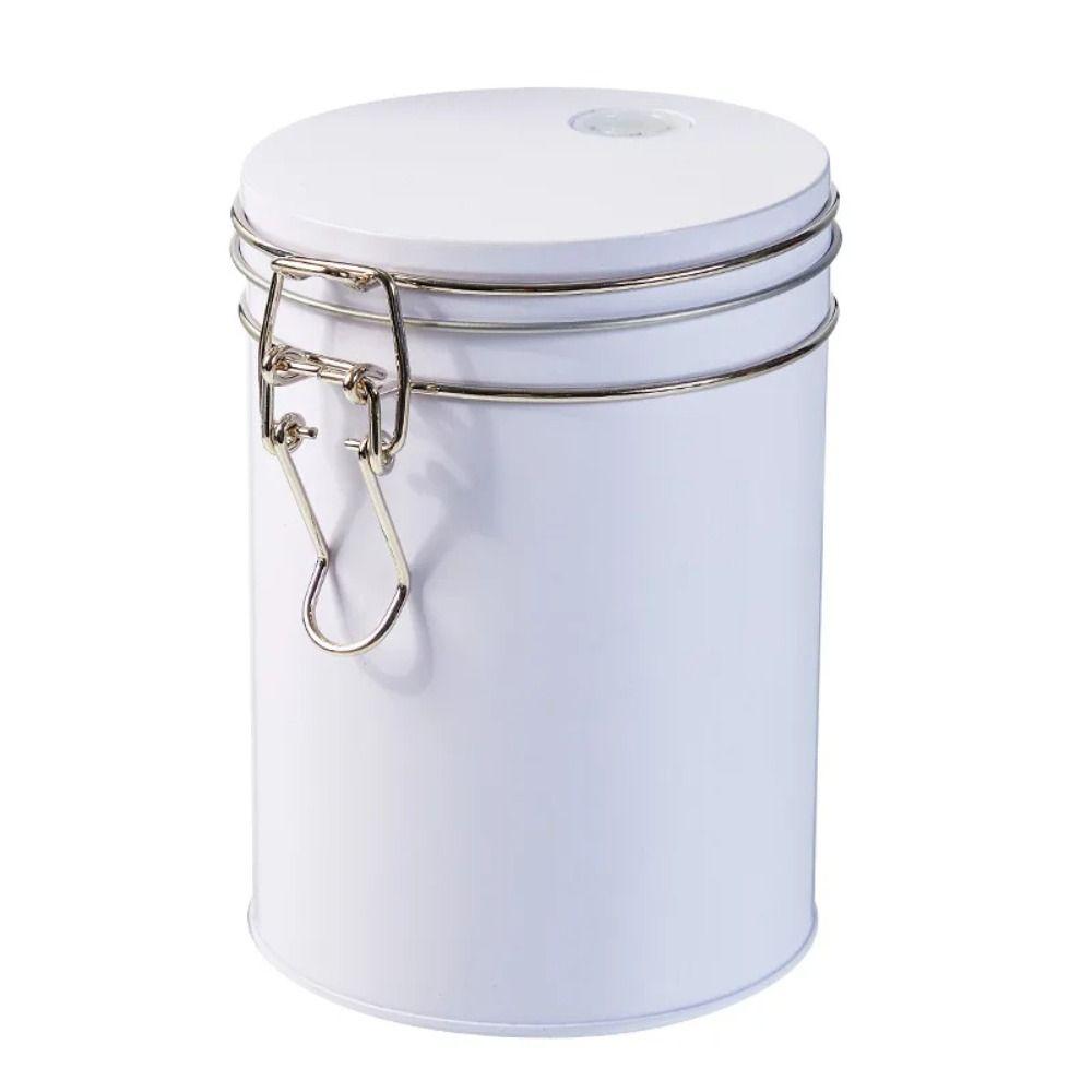 Tinplate Airtight Coffee Canister with Check Valve Multifunction Beans Storage Container Large Capacity CO2 Releasing