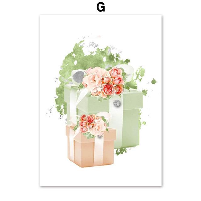 Parijs Parfum Scandinavische Posters Prints Fles Bloem Handtas Meisje Mode Kunst Canvas Schilderij Muurfoto's voor Woonkamer Decor Geen Lijst