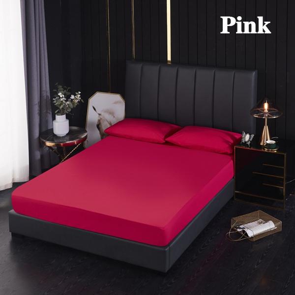 2027 Single/Full/Queen/King Solid Color Fitted Sheets King Size Mattress Protector Bed Cover Bed Sheets Bedsheet Solid Bedspreads 100% Waterproof