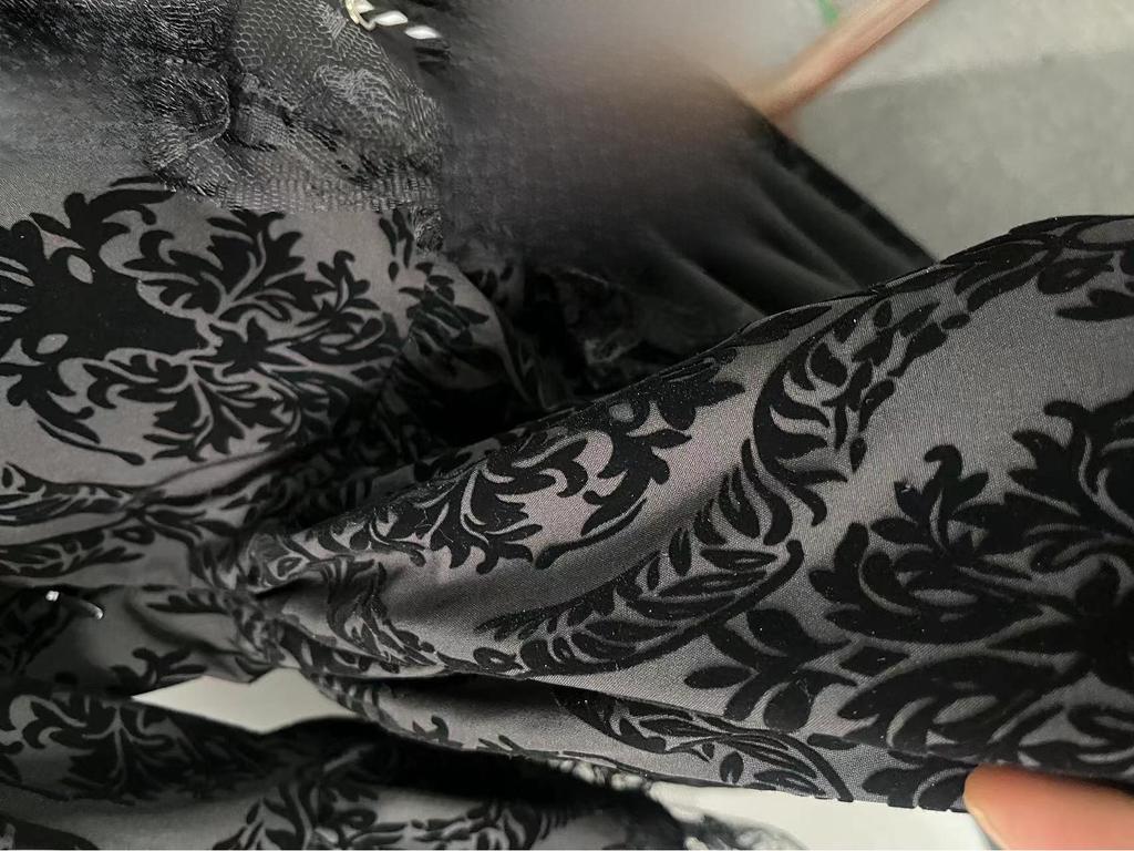 2024 Retro European & American Medieval Lace Patchwork Bell Sleeve Dress