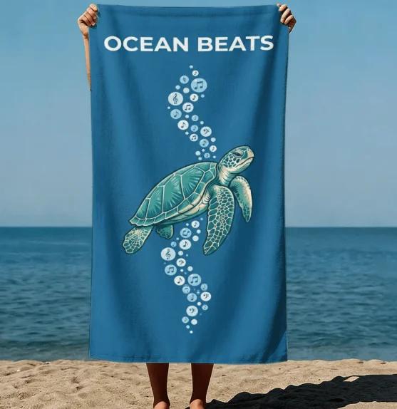 1Pc Wolf Paw Print Beach Towel Suitable For Seaside Beach Swimming Pool Camping Travel Yoga Fitness Multipurpose Beach Towel