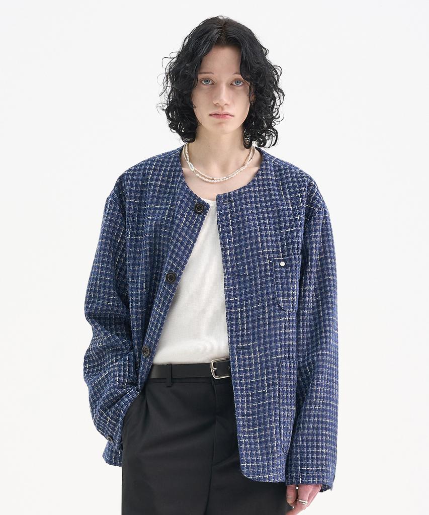 Trip Le Sens Crush Tweed Round Jacket_Vintage Black