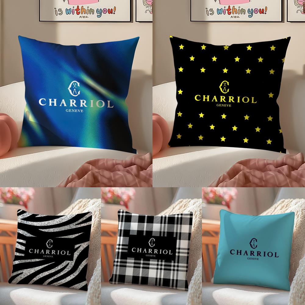 Stylish French Brand CCharriol Cushion Cover Pillowcase Short Plush Invisible Zipper Room Sofa Cushion Cover