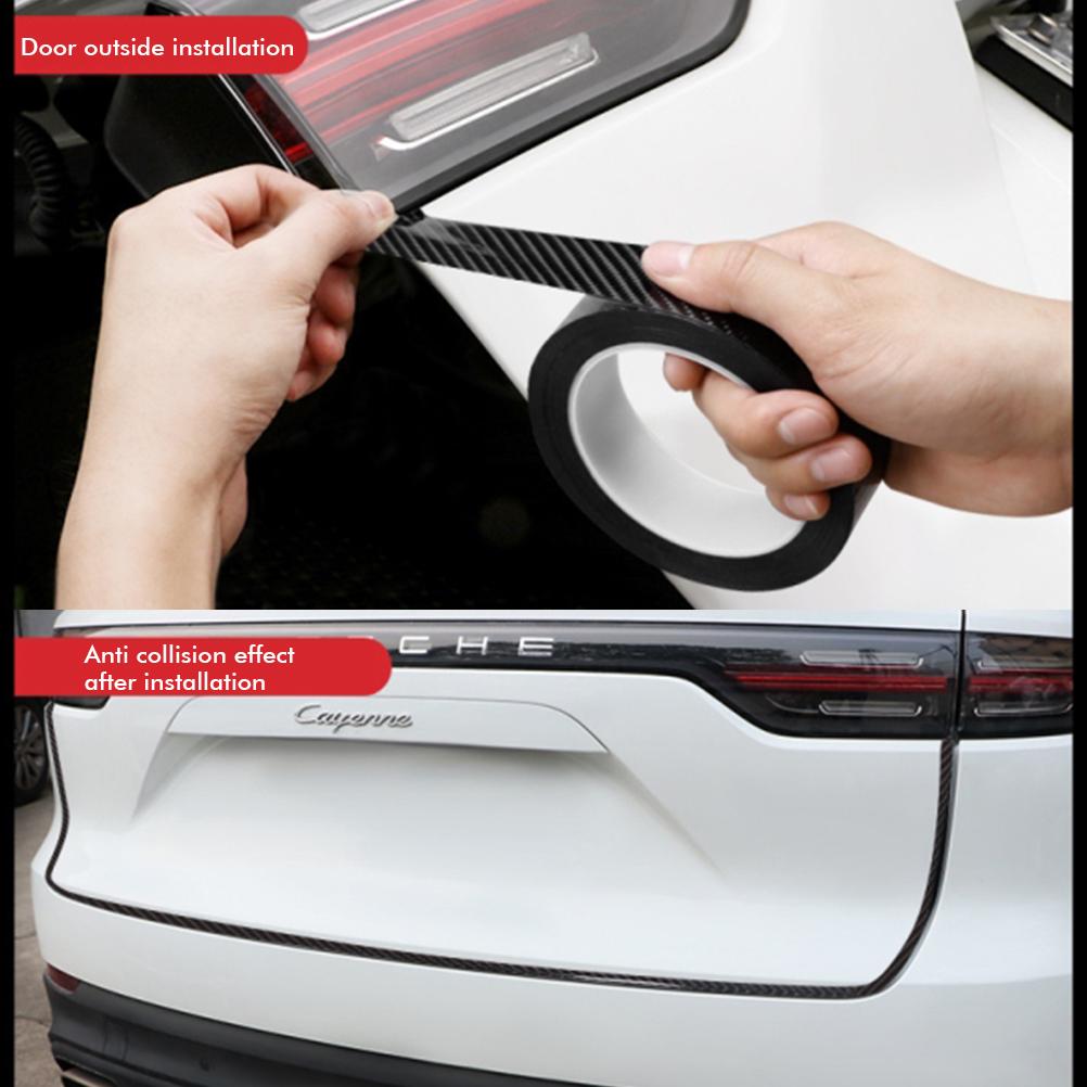 Car Door Sill Protector Strips Car Kick Plates Carbon Fiber Door Sill Self Adhesive 5D Carbon Fiber Pattern Threshold
