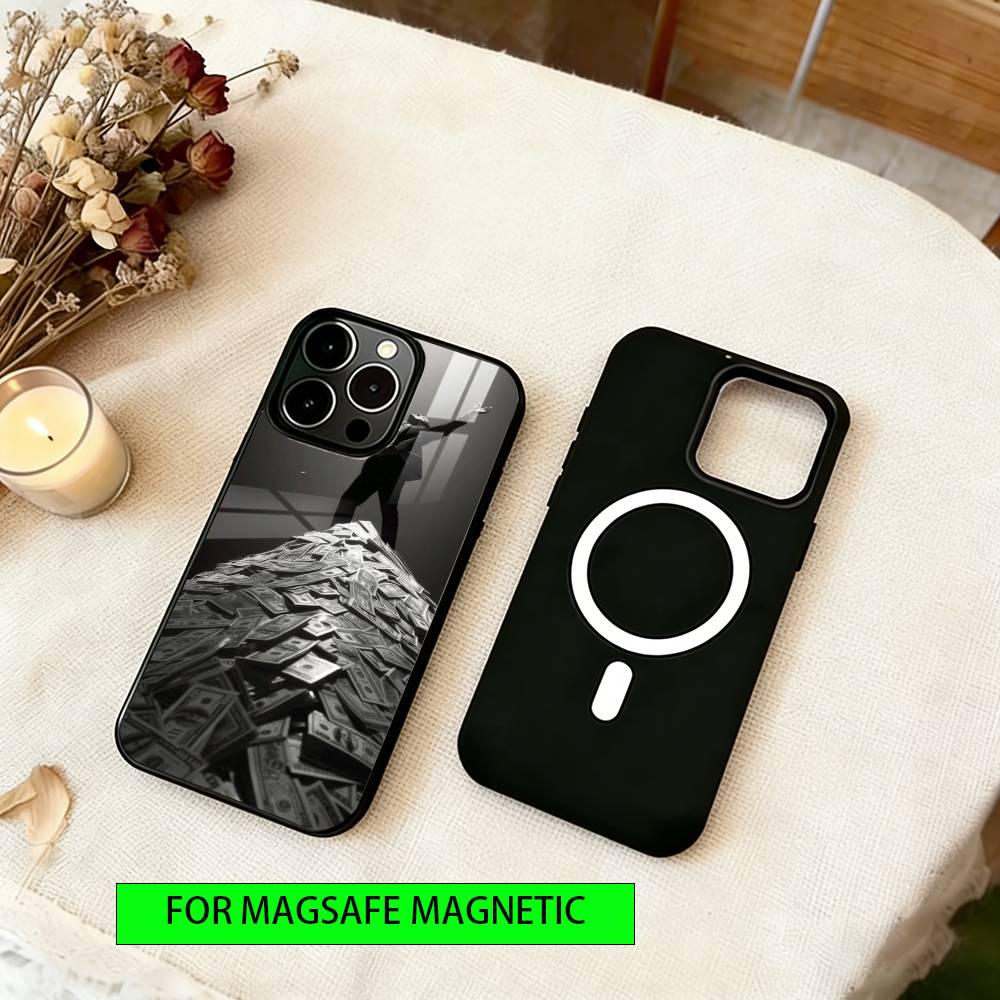 Wealth Flower Phone Case For iPhone17,16,15,14,13,12,11 Plus,Pro Magnetic with Magsafe Wireless Charging