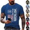 Herren lockeres und lässiges T-Shirt mit Flaggenaufdruck, Kurzarmhemd