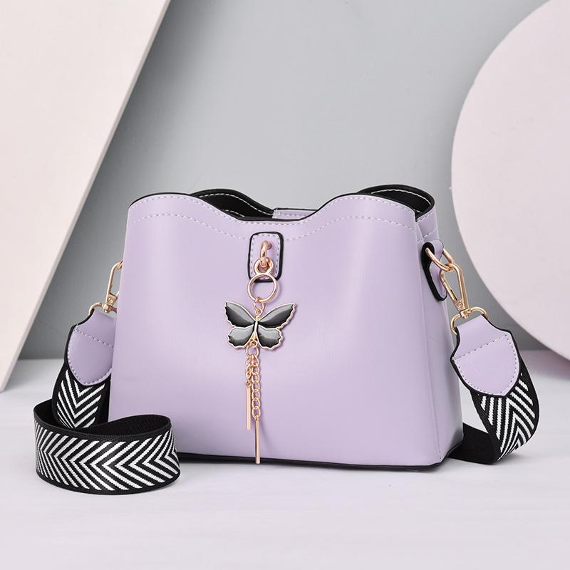 Women's Bag Single Shoulder Bag 2023 New Fashion Versatile Bucket Bag Women's Wide Shoulder Strap Bowknot Lady's Bag