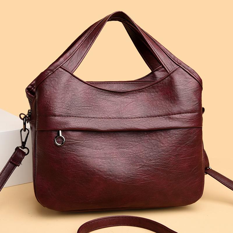Women's Bag New Retro Soft Leather Women's Messenger Bag Versatile Shoulder Bag Large Capacity Handbag