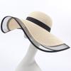 Elegant Soft Foldable Straw Hat Mesh Sunscreen Beach Hat Wide Edge Summer Hat Women