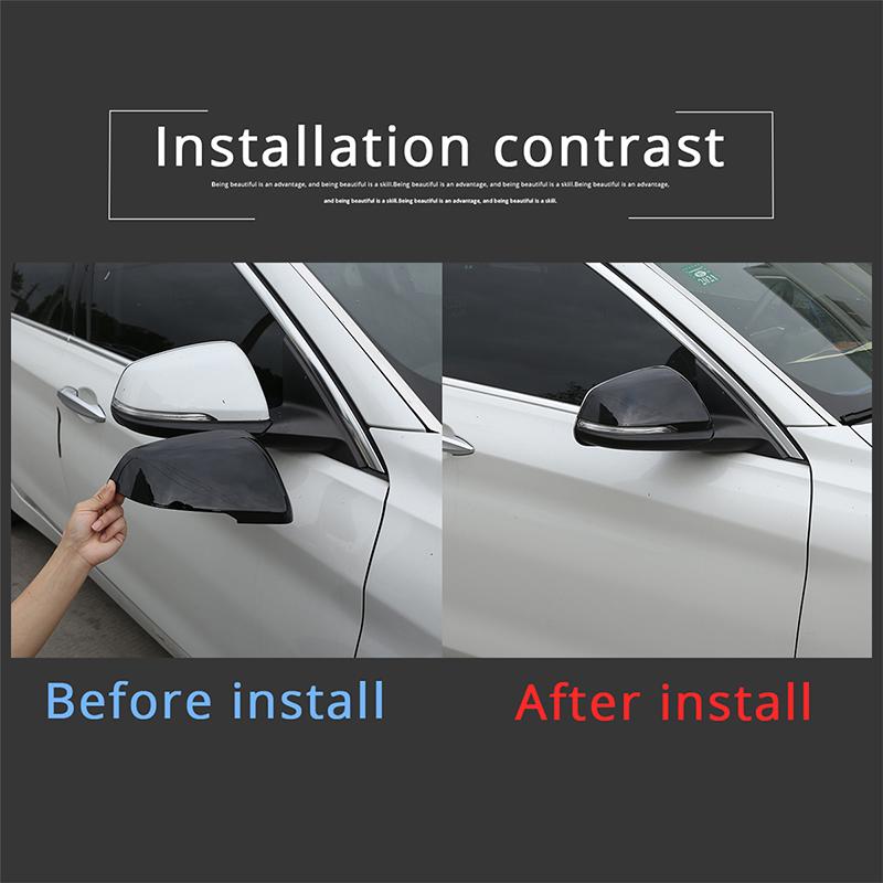 2 pçs estilo de fibra de carbono carro espelho retrovisor lateral capa guarnição escudo para bmw série 2 x1 f48 f45 f46 2015-auto