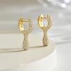 INS Hot Sale Filled with Cubic Zirconia Water Droplets Hoop Earrings Exquisite Dripping Huggie Earring Gold Plated Trend Zircon