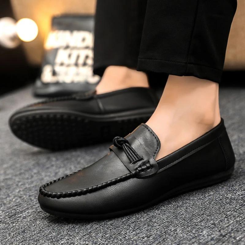 Fashion British Style Slip-on Flat Male Casual Shoe Low Price Designer Sale Summer Legitimate 2025 Trend Fashion Pu Men's Leather Shoes