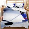 Ice Hockey Duvet Cover Set Twin Hockey Sport Player Bedding Set Winter Extreme Sport Game Polyester Comforter Cover Set King