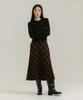 Nevel Everywear Wool Check Skirt_Brown