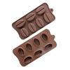 Moule à chocolat en silicone à 7 cavités en forme de grains de café, moule à gâteau de décoration de pâtisserie dodue