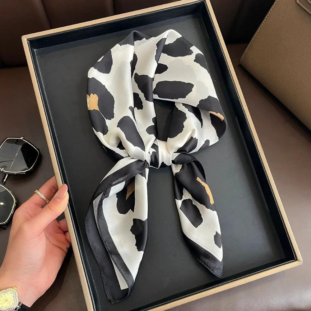 Fashion Luxury Brand 70cm Silk Feel Square Scarf Women Neck Tie Female Hair Bandana Headkerchief Shawl Wrap Hijab Echarpe