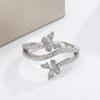 Hoge Kwaliteit Niche Ontwerp Vlinder Witte Zirkonia Ring Dames Feest Verjaardag Sieraden Cadeau