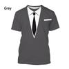 Fake Suit Bow Tie 3D T Shirt Summer Men Sir T-shirt Funny Tuxedo Retro Tie Suit Print Gentleman T-shirt Casual Short Sleeve Tops