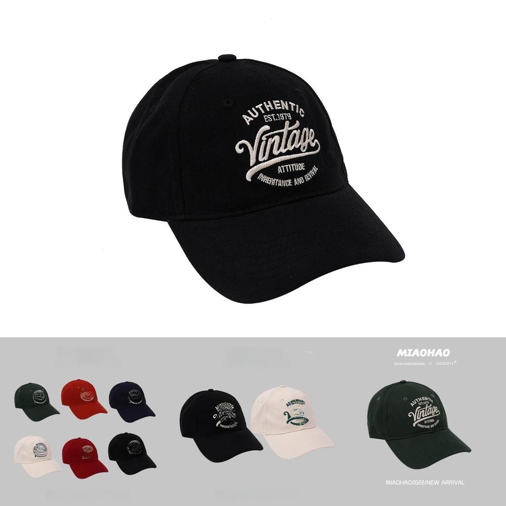 Vintage Soft Top Baseball Cap Unisex Couples Adjustable Cotton Embroidered Hat
