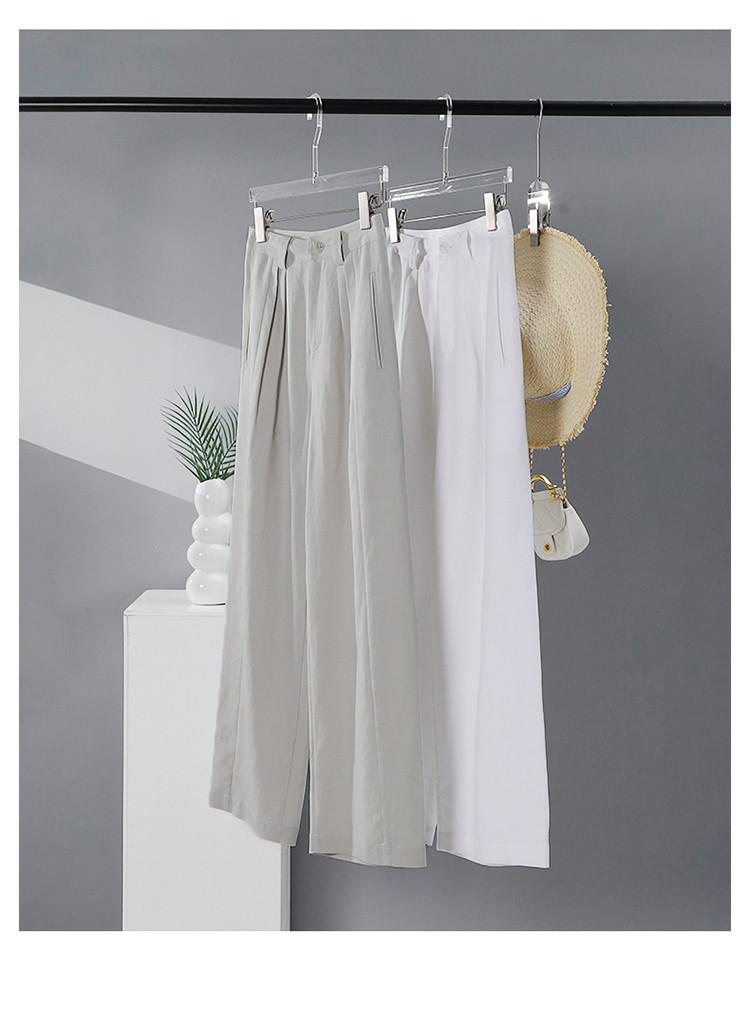 Lyocell linen casual wide leg pants for women in summer 2025, thin, fashionable, loose, versatile, slimming and floor length pants