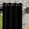 Washed Microfibre Eyelet Curtain 135x180 Cm BOHEME Black, by Soleil d'Ocre