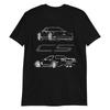 Vette C5 Custom Outline Art Vette Besitzer Geschenk Kurzarm Unisex T-Shirt