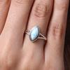 Natürlicher Larimar-Edelstein, handgefertigter Designer-Ring, 925 Sterling Silber, Damenring, Silberschmuck, Geburtstagsgeschenk