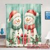2 Stück Vorhänge Niedlicher Schneemann Weihnachtsgeschenke (3) Beliebte Moderne Vorhänge Stoffvorhänge Vielseitig Alle Ideal für Schlafzimmer &
