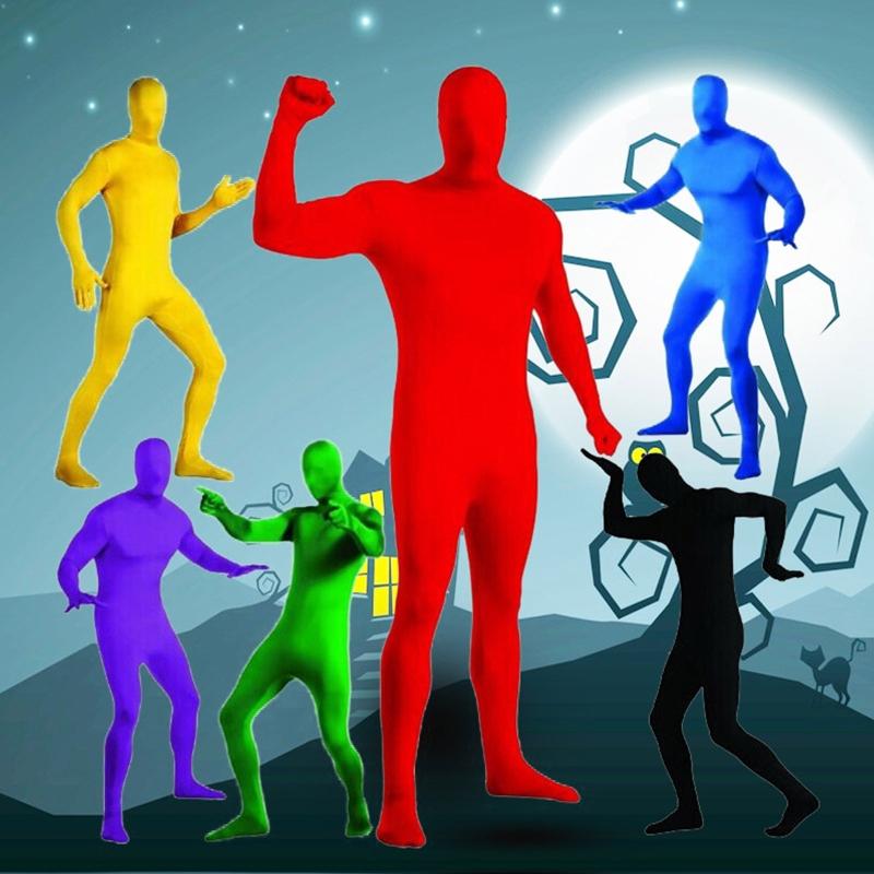Full Jumpsuit Spandex Stretch Adult Costume Chromakey Tughts Disappearing Men Unisex Body Suit for Halloween Cosplay