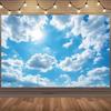 2D Hellblauer Himmel & Weiße Wolken Hintergrund Banner, Sonniger Fotografie Hintergrund