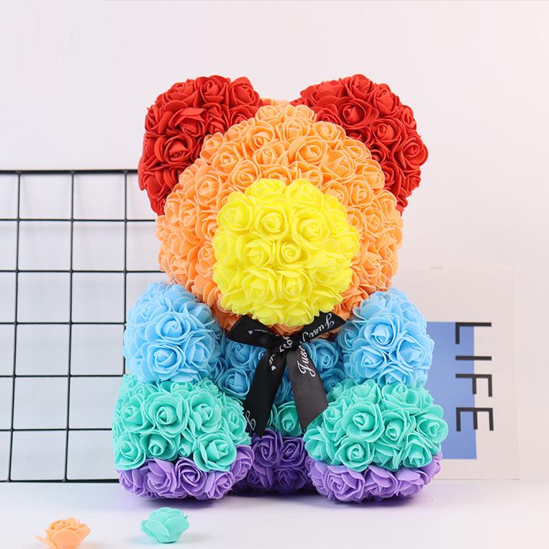 Eternal Flower Crown & Veil: Rose Bear Gift Box for Birthdays, Valentine's, Qixi, & Christmas