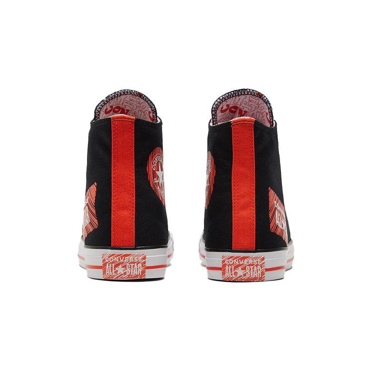 Converse Chuck Taylor All Star Comfortable Versatile High Top Canvas Shoes Unisex Sneakers Black Red 171963C
