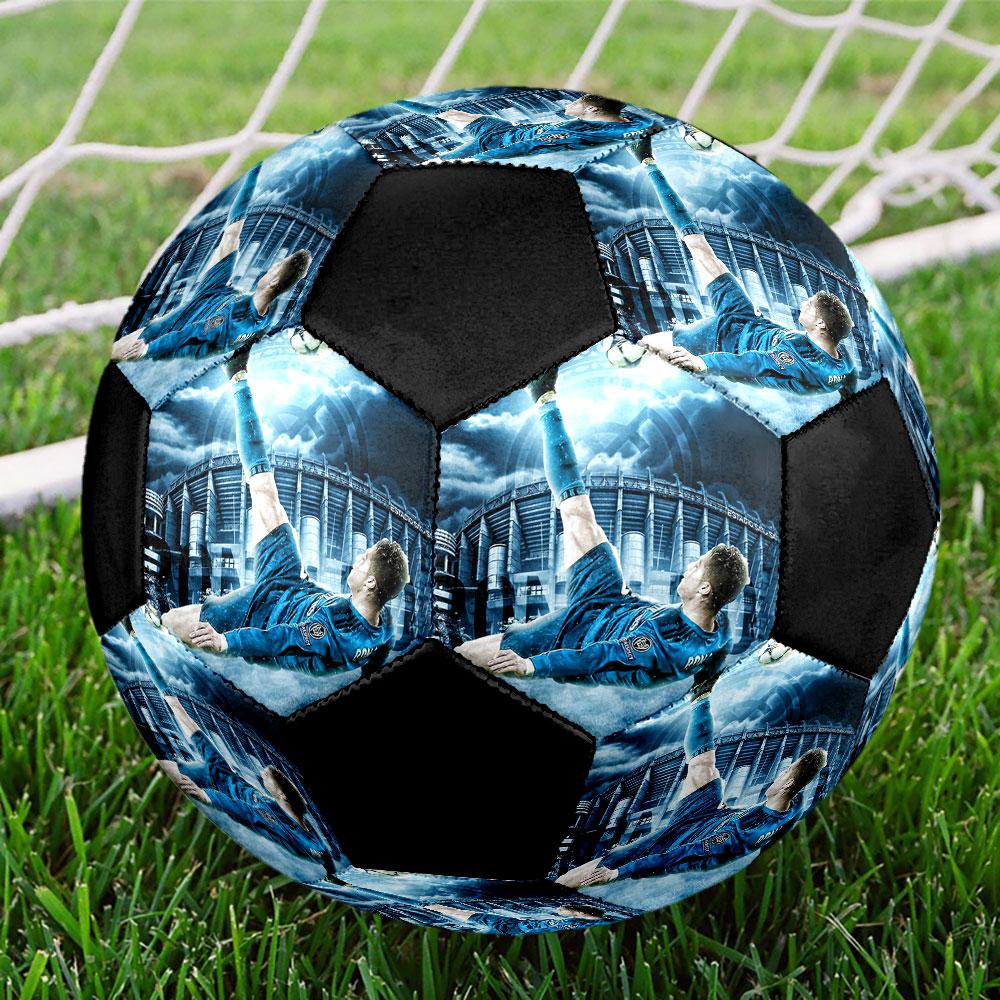 Kevin De Bruyne Size 5 Soccer Ball, Machine-Stitched PVC, Durable & High Bounce, All Ages Fit, Fan Merchandise, Matches & Outdoor Use.