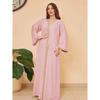 Elegant Gold Stamping Dubai Robe for Women - Middle Eastern & Indonesian Style