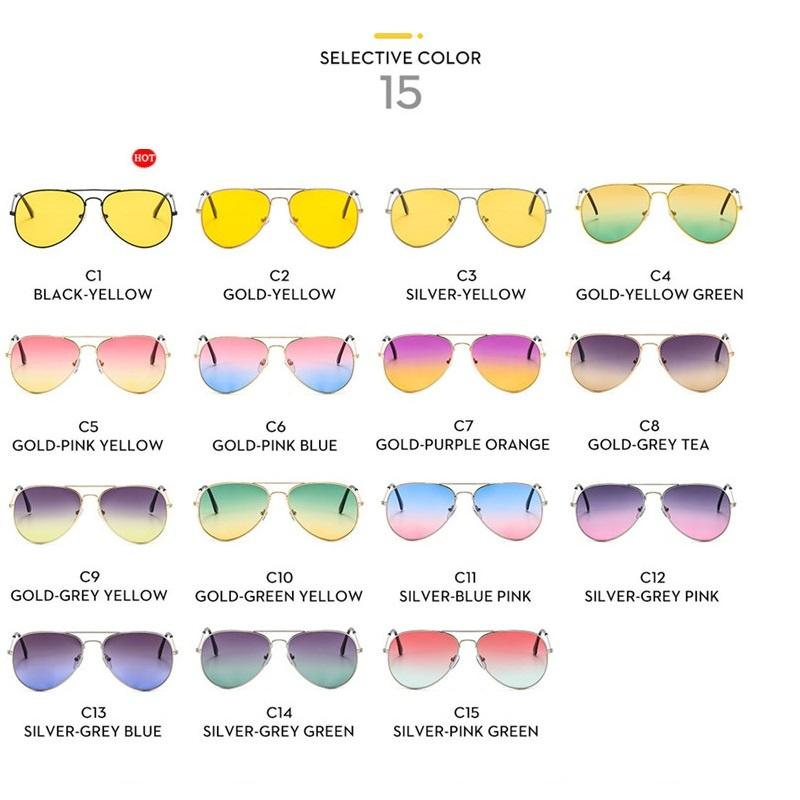 Lunettes de soleil d'aviation à Double pont pour femmes et hommes, monture en alliage, verres dégradés d'océan poli, lunettes de soleil pour hommes et femmes, nouvelle collection 2024