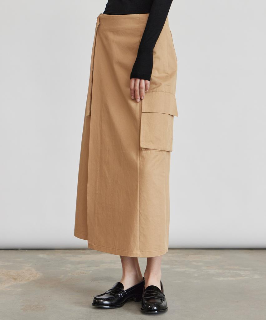 Itove Seoul Cargo Long Wrap Skirt Be